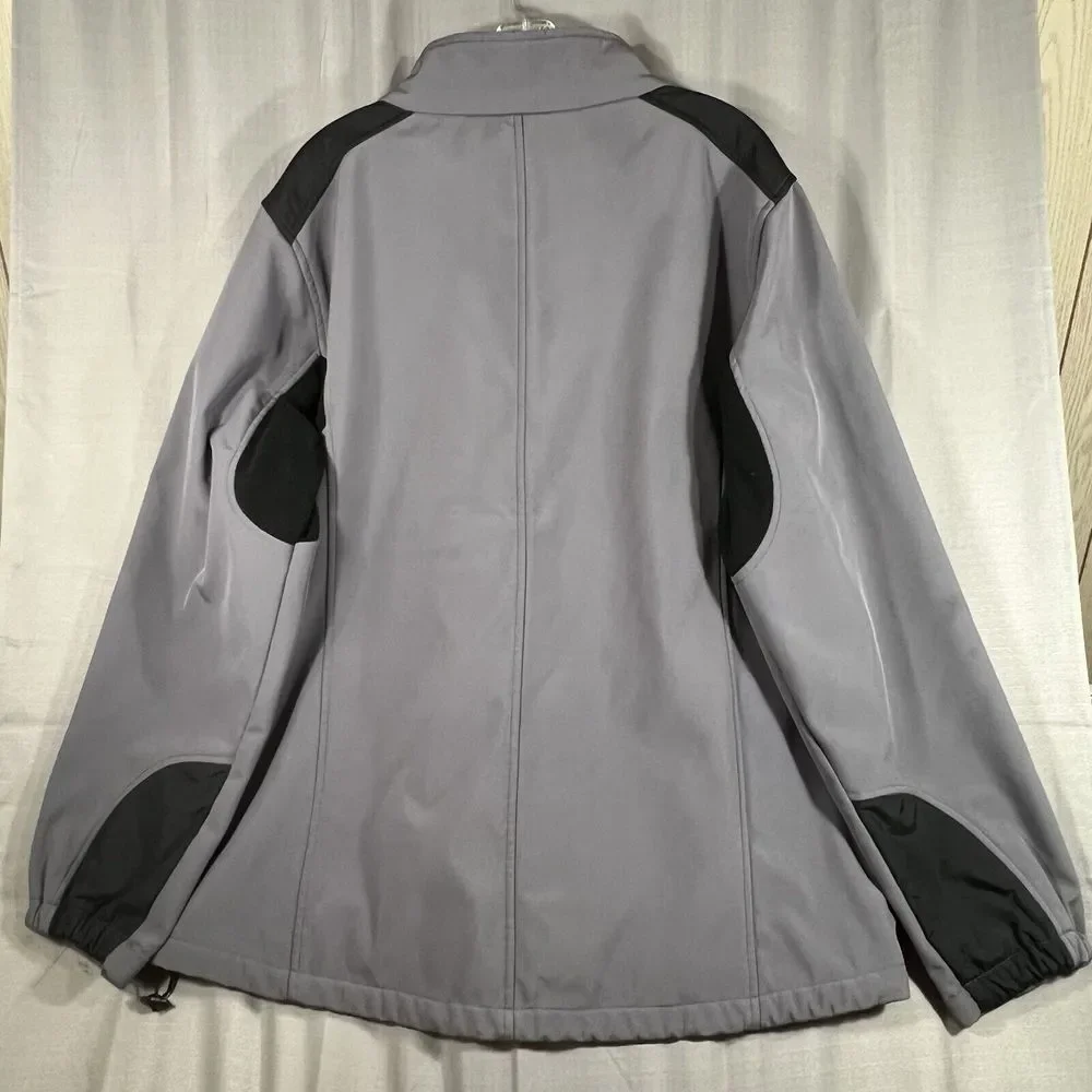 Reebok Men's Soft shell Transition Jacket fleece lined Gray zip‎ up 2XL READ!!